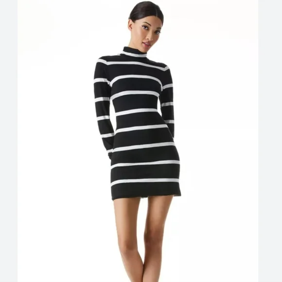 Alice + Olivia Delora Mock Neck Mini Dress, Size XS - Picture 2 of 10